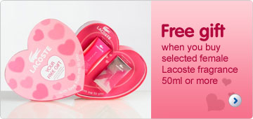 Free gift when you buy selected female Lacoste fragrance 50ml or more